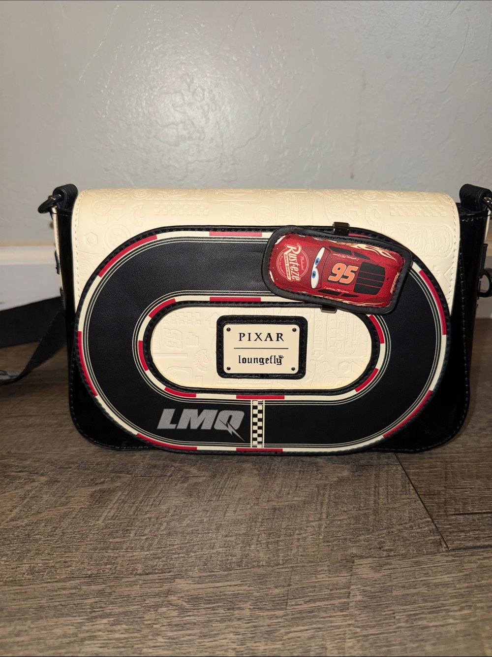 Loungefly Pixar Lightning McQueen Crossbody Bag - Cream, Black & Red